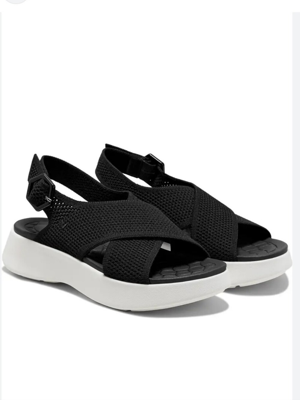 VIVAIA Kara AdaptAll Sport Black Knit Sandals Sz 8 /39 Walking Shoes Lightweight - Picture 2 of 8